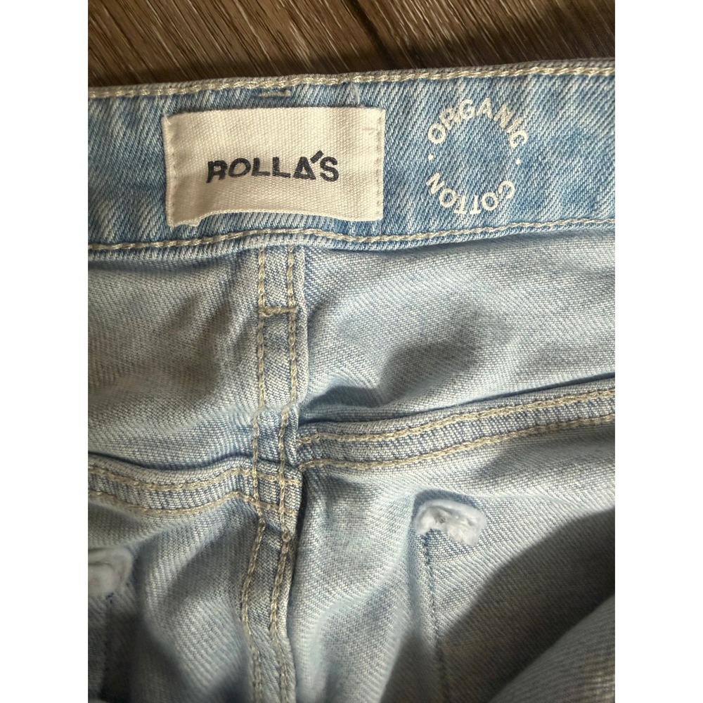 Rollas Sailor Wide Leg Jeans Size 30 Light Vintage Blue High Rise Pocket Baggy - Picture 9 of 13
